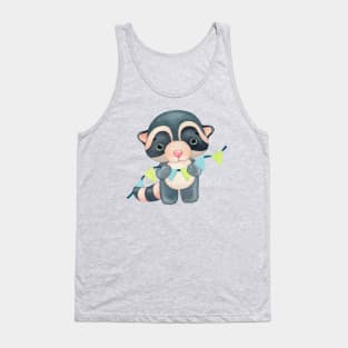 Racoon flag hand drawn Tank Top